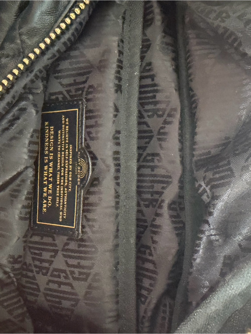 Kurt Geiger Black Quilted Leather Crossbody with Gold Hardware - Picture 4 of 5